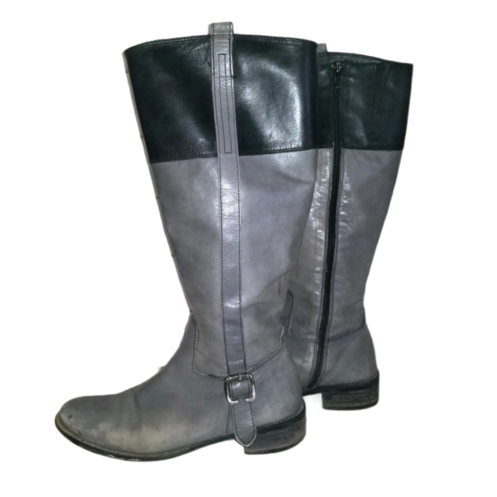 Arnold churgin women's handmade leather riding boots grey